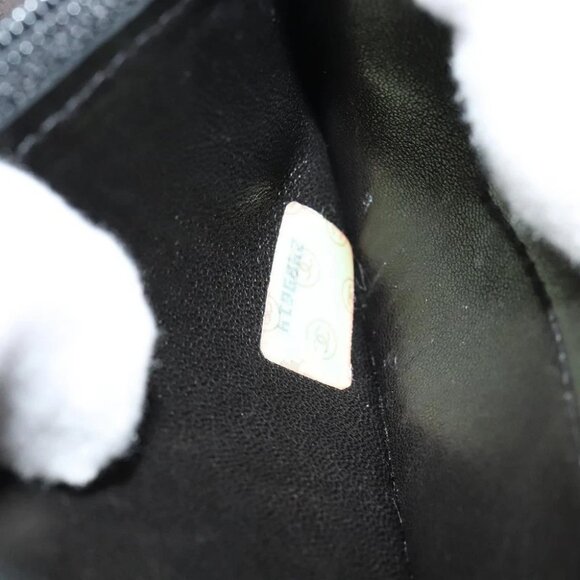 CHANEL Chain Wallet Lamb Skin Black Gold CC Auth bs26777 - Picture 12 of 15